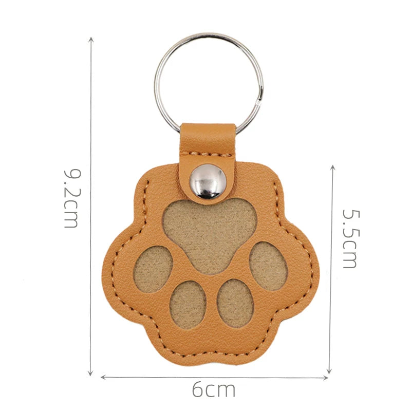 Memorial Leather Pet Hair Storage Keychain