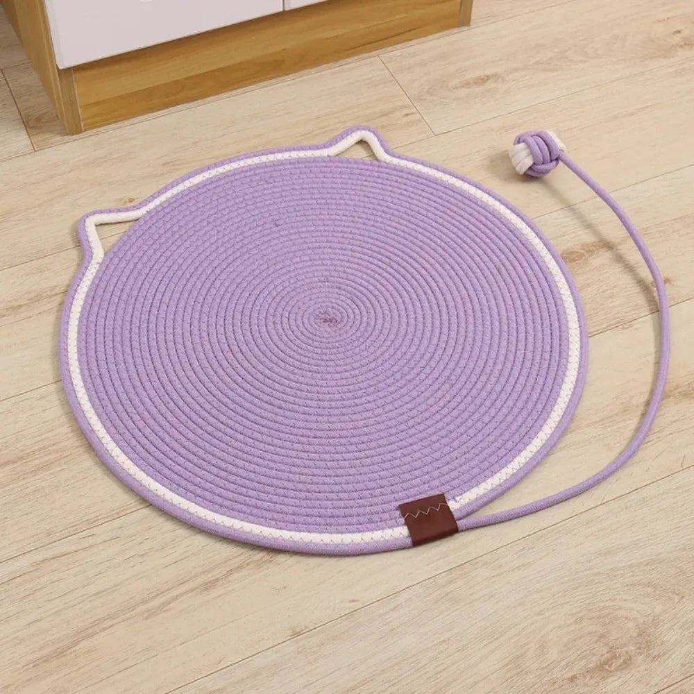 Round Cat Scratcher Mat – Furniture Protector & Claw Care Pad for Indoor Cats