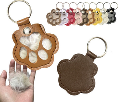 Memorial Leather Pet Hair Storage Keychain Pet hair storage pendant Pet creative commemorative keychain Pet hair collector
