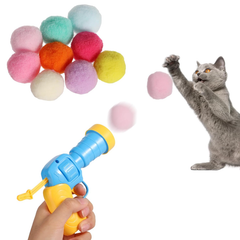 Pet toy ball, plush ball launching gun, entertainment and fun cat gun, pet cat toy, cat toy supplies