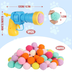 Pet toy ball, plush ball launching gun, entertainment and fun cat gun, pet cat toy, cat toy supplies