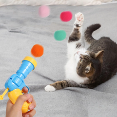 Pet toy ball, plush ball launching gun, entertainment and fun cat gun, pet cat toy, cat toy supplies