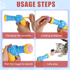 Pet toy ball, plush ball launching gun, entertainment and fun cat gun, pet cat toy, cat toy supplies