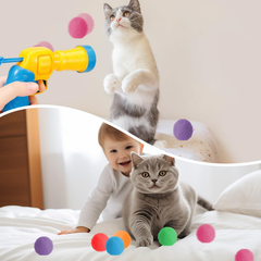 Pet toy ball, plush ball launching gun, entertainment and fun cat gun, pet cat toy, cat toy supplies