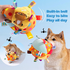 Pet toy ball, pet boredom relief artifact, consumes physical strength, bite-resistant teeth grinding, plush ball