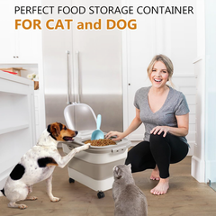 Pet food storage barrel, large capacity, foldable, sealed, moisture-proof and insect-proof barrel for cat and dog food, flip-top storage barrel for food