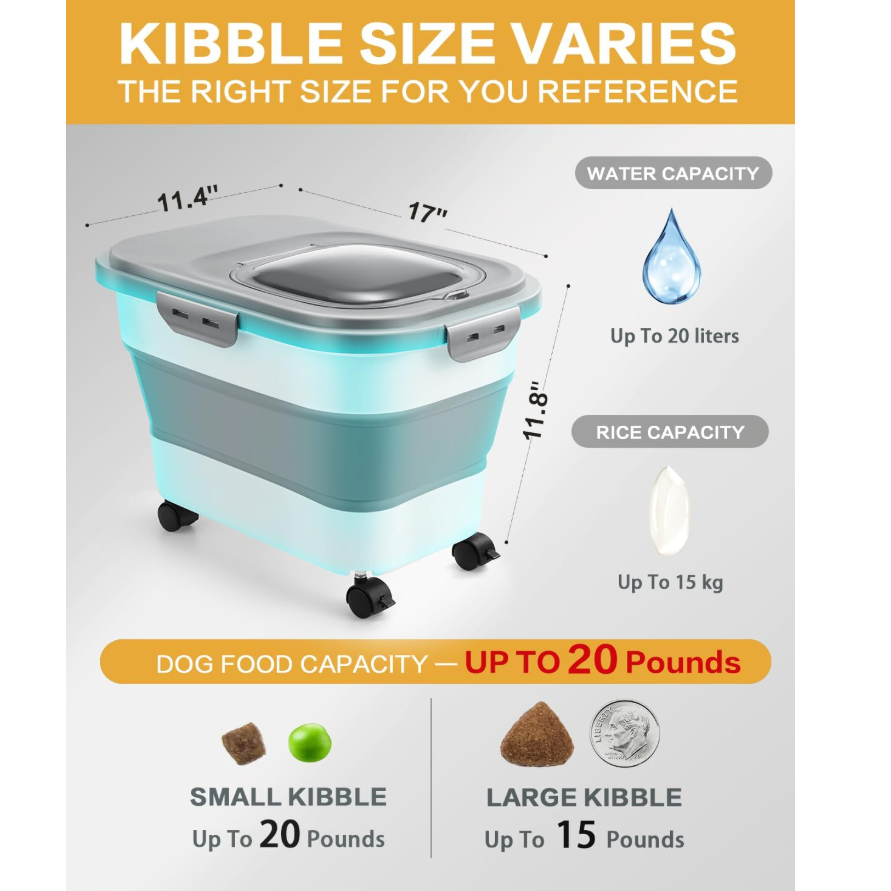 Foldable Airtight Pet Food & Grain Storage Container
